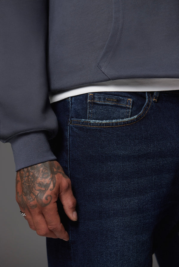 Relaxed Fit Jeans Washed Dark Blue
