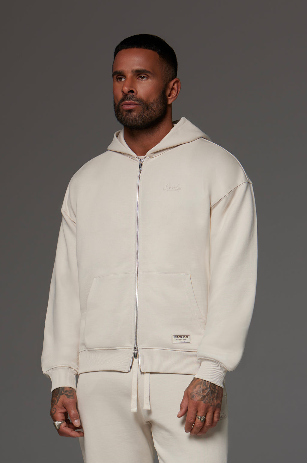 Craft Zip Up Hoodie Ecru