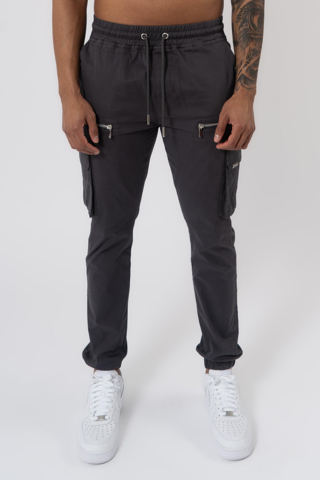 V2 Zip Details Cargo Pants - Dark Grey - Emolos