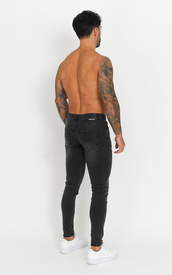 Spray on Jeans Grey Ripped