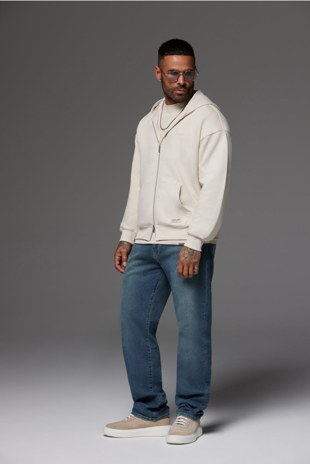 Relaxed Fit Jeans Washed Stone Blue