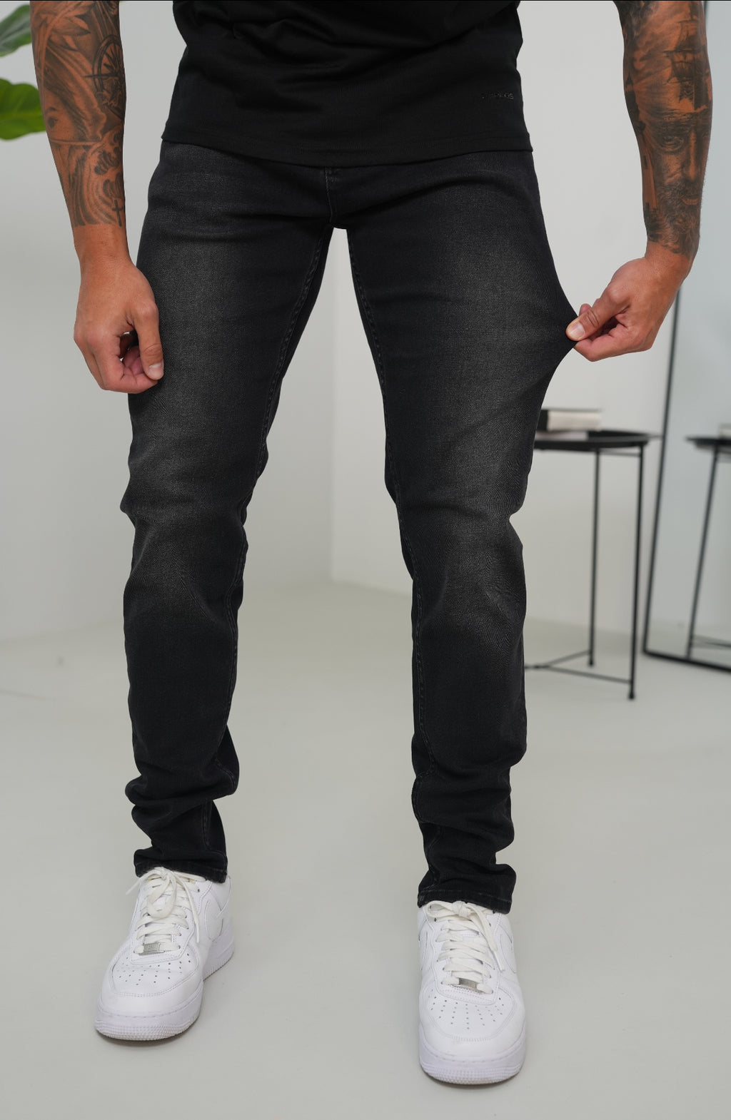 Slim Fit Jeans Washed - Grey - Emolos