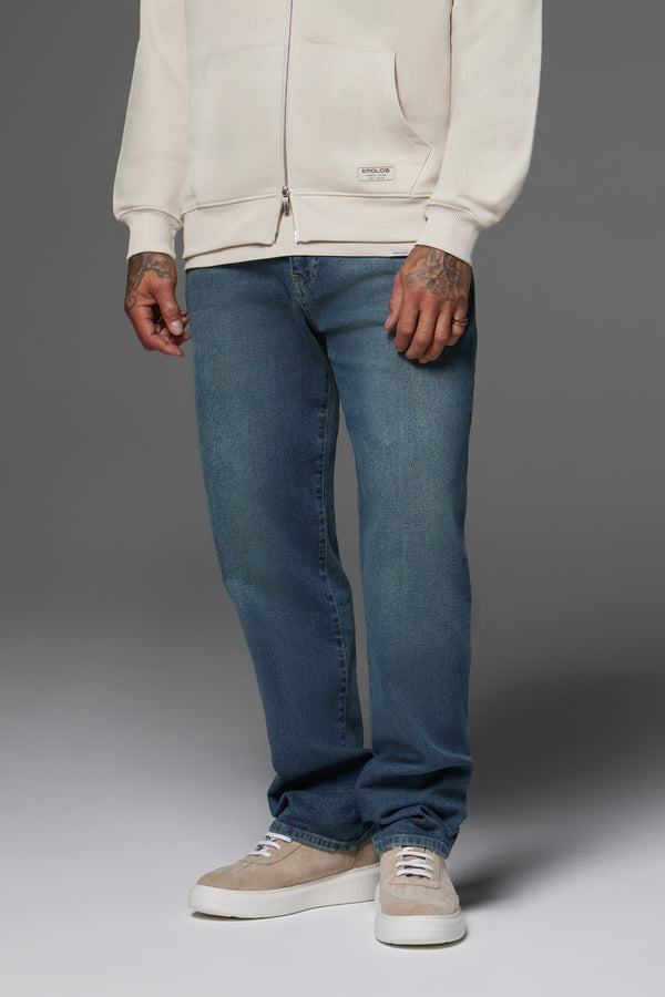 Relaxed Fit Jeans Washed Stone Blue