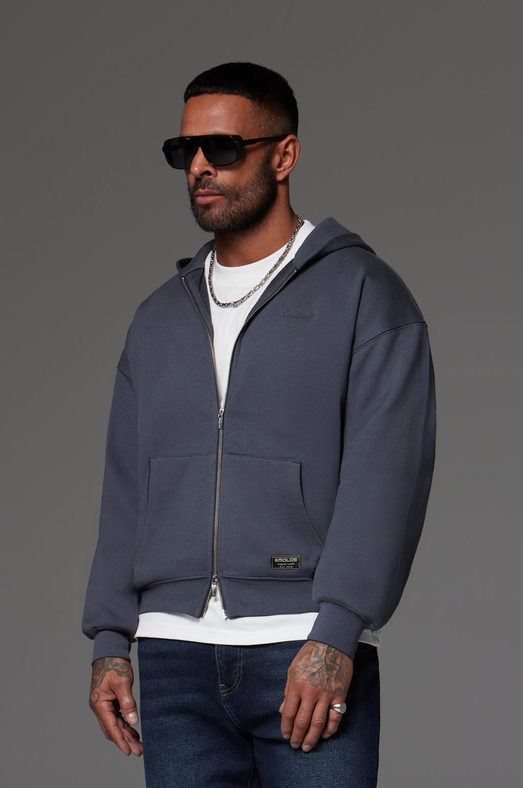 Craft Zip Up Hoodie Dark Grey