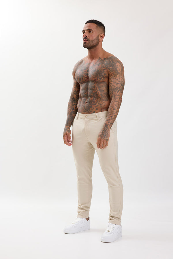 Slim Fit Chino Trousers Soft Sand - Emolos
