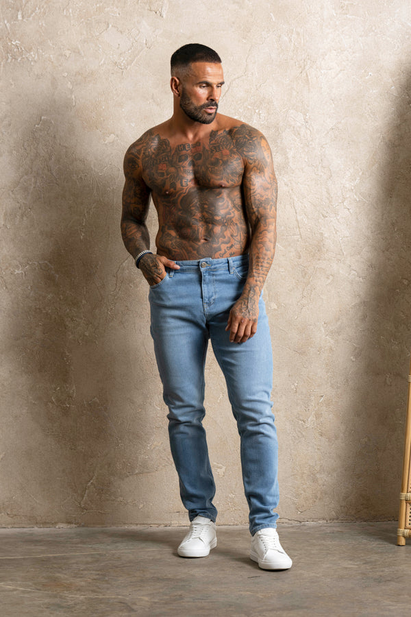 Slim Fit Jeans Washed -  Ice Blue - Emolos