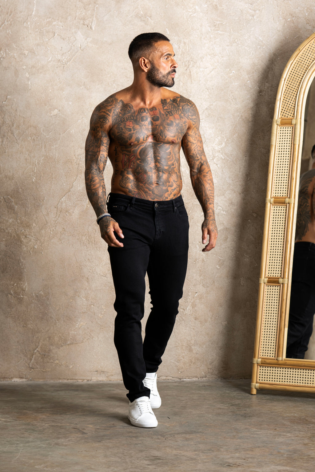 Slim Fit Jeans Washed -  Black - Emolos