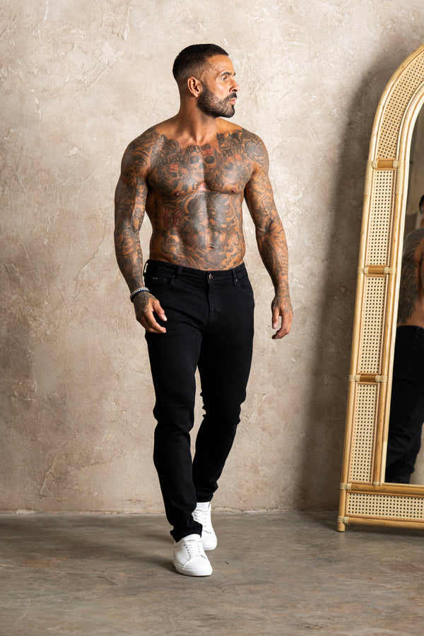 Slim Fit Jeans Washed -  Black - Emolos