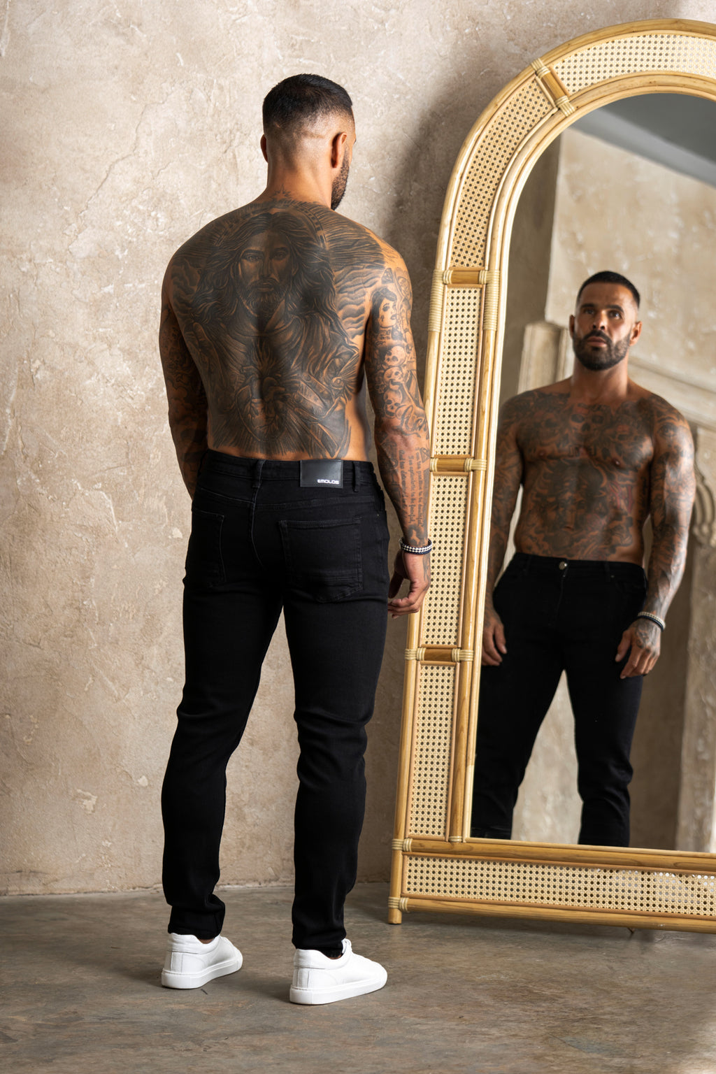 Slim Fit Jeans Washed -  Black - Emolos