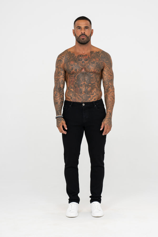 Slim Fit Jeans Washed -  Black - Emolos