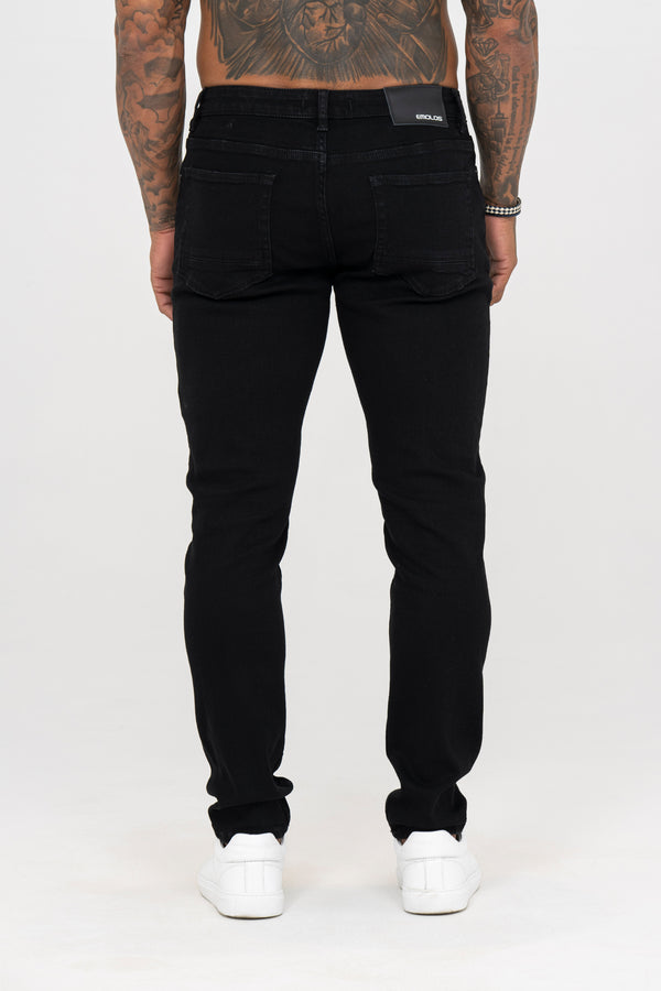 Slim Fit Jeans Washed -  Black - Emolos