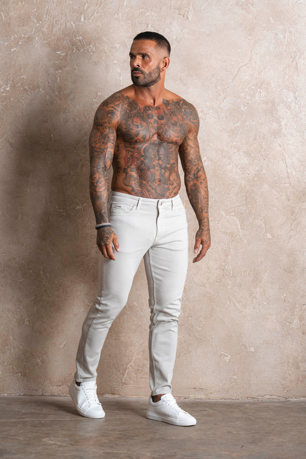 Slim Fit Jeans Light Grey - Emolos