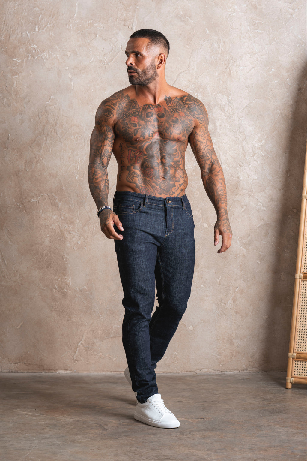 Slim Fit Jeans Washed Raw Denim - Emolos
