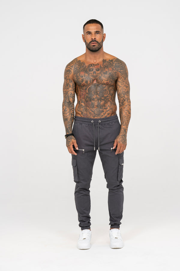 V2 Zip Details Cargo Pants - Dark Grey - Emolos