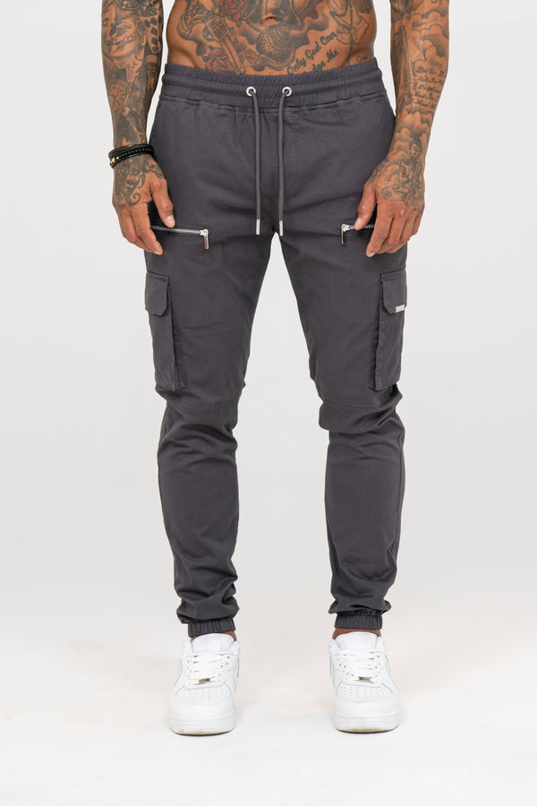 V2 Zip Details Cargo Pants - Dark Grey - Emolos