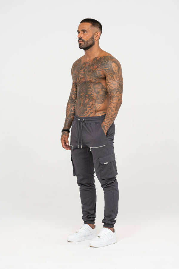 V2 Zip Details Cargo Pants - Dark Grey - Emolos