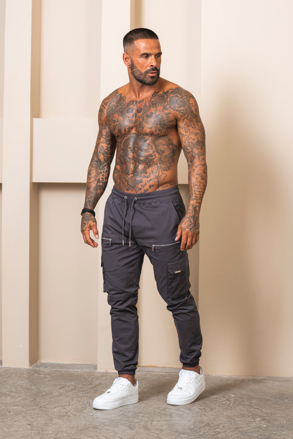 V2 Zip Details Cargo Pants - Dark Grey - Emolos