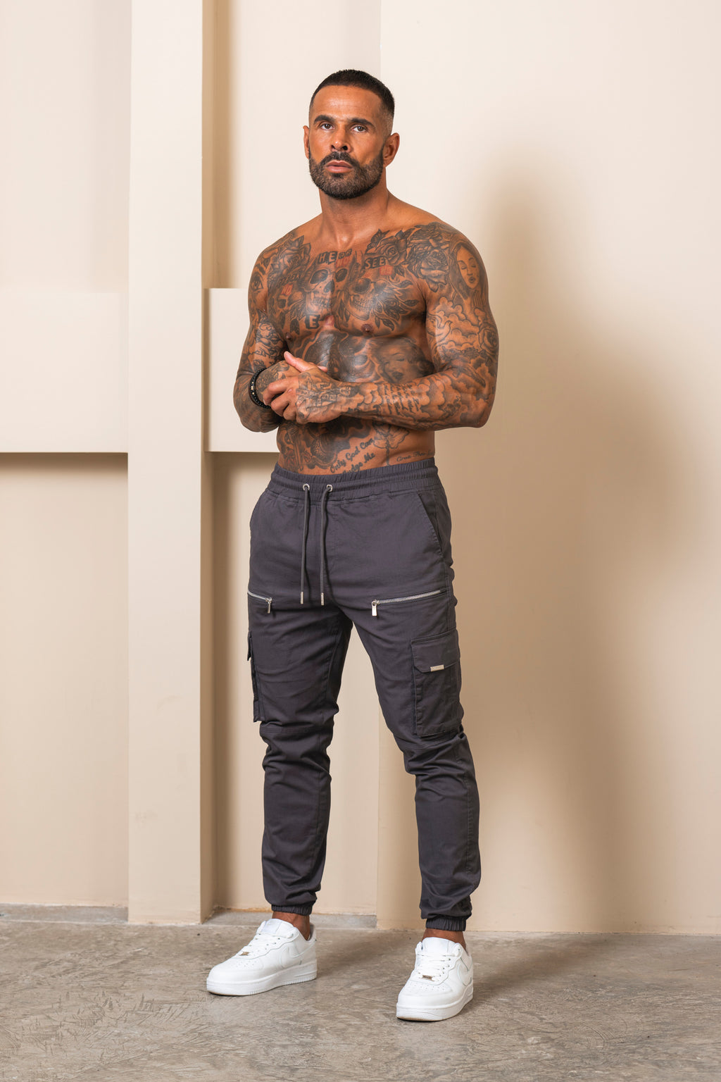 V2 Zip Details Cargo Pants - Dark Grey - Emolos