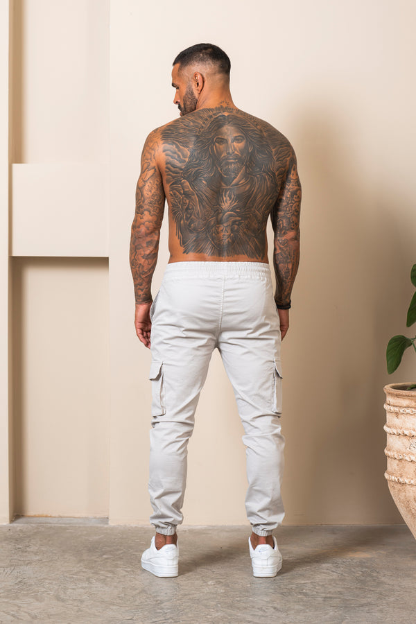 V2 Zip Details Cargo Pants - Light Grey - Emolos
