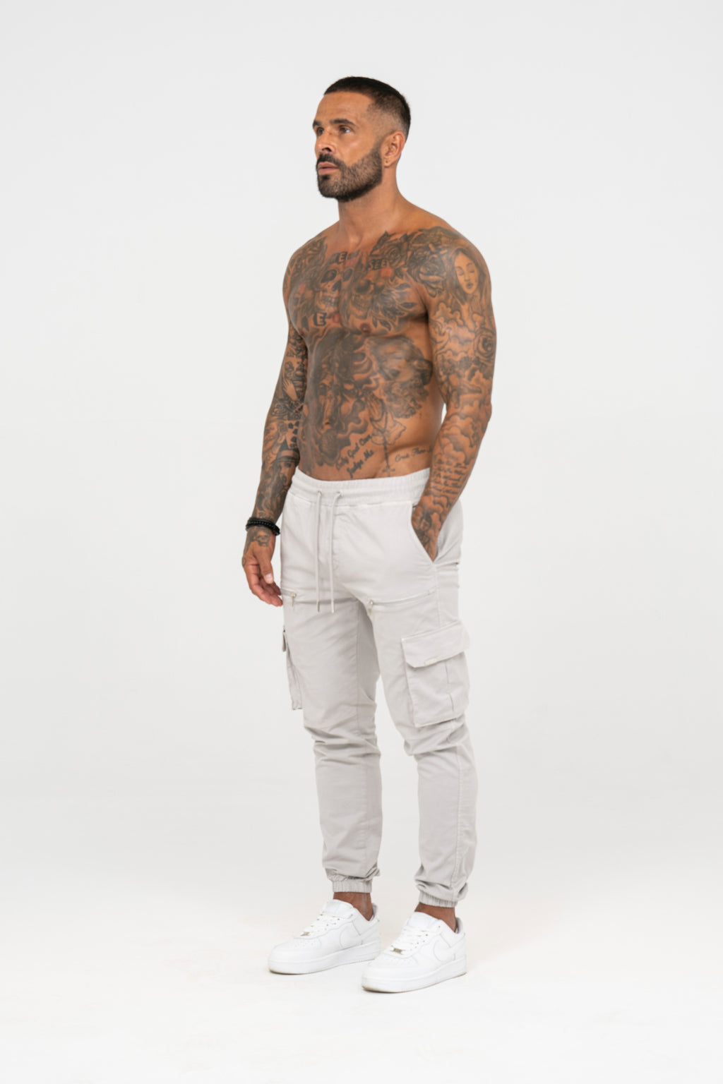 V2 Zip Details Cargo Pants - Light Grey - Emolos