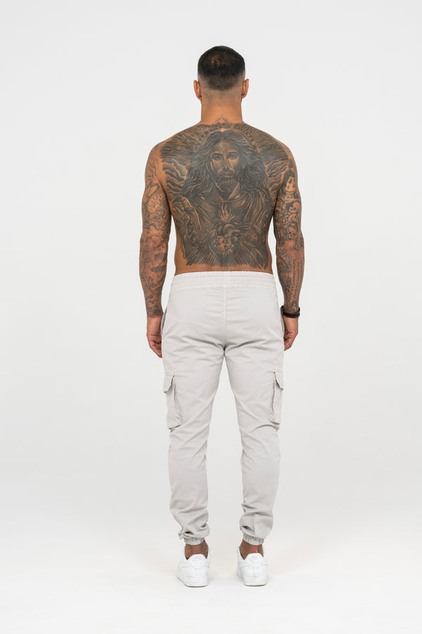 V2 Zip Details Cargo Pants - Light Grey - Emolos
