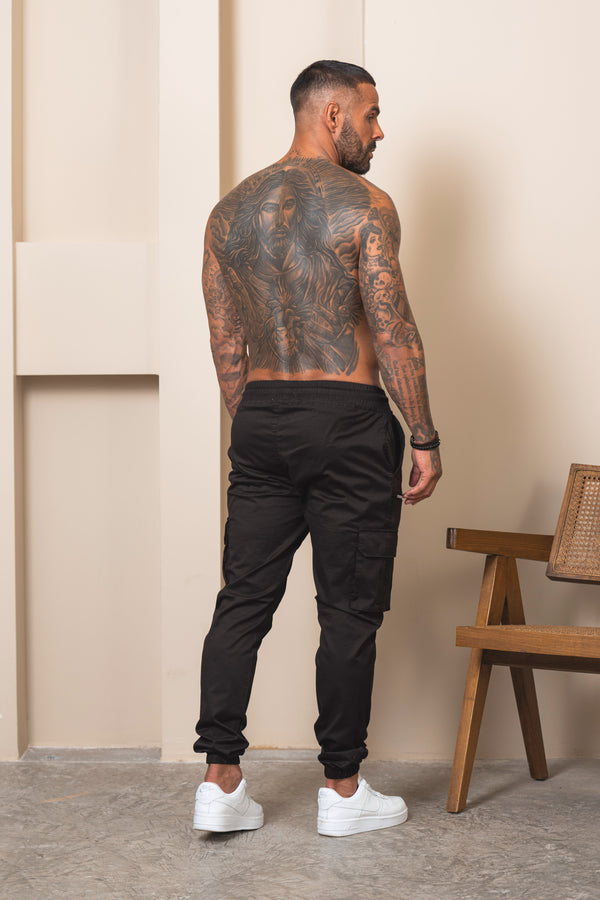 V2 Zip Details Cargo Pants - Black - Emolos