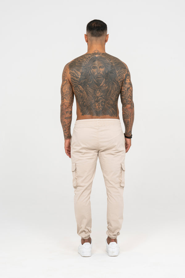 V2 Zip Details Cargo Pants - Beige - Emolos