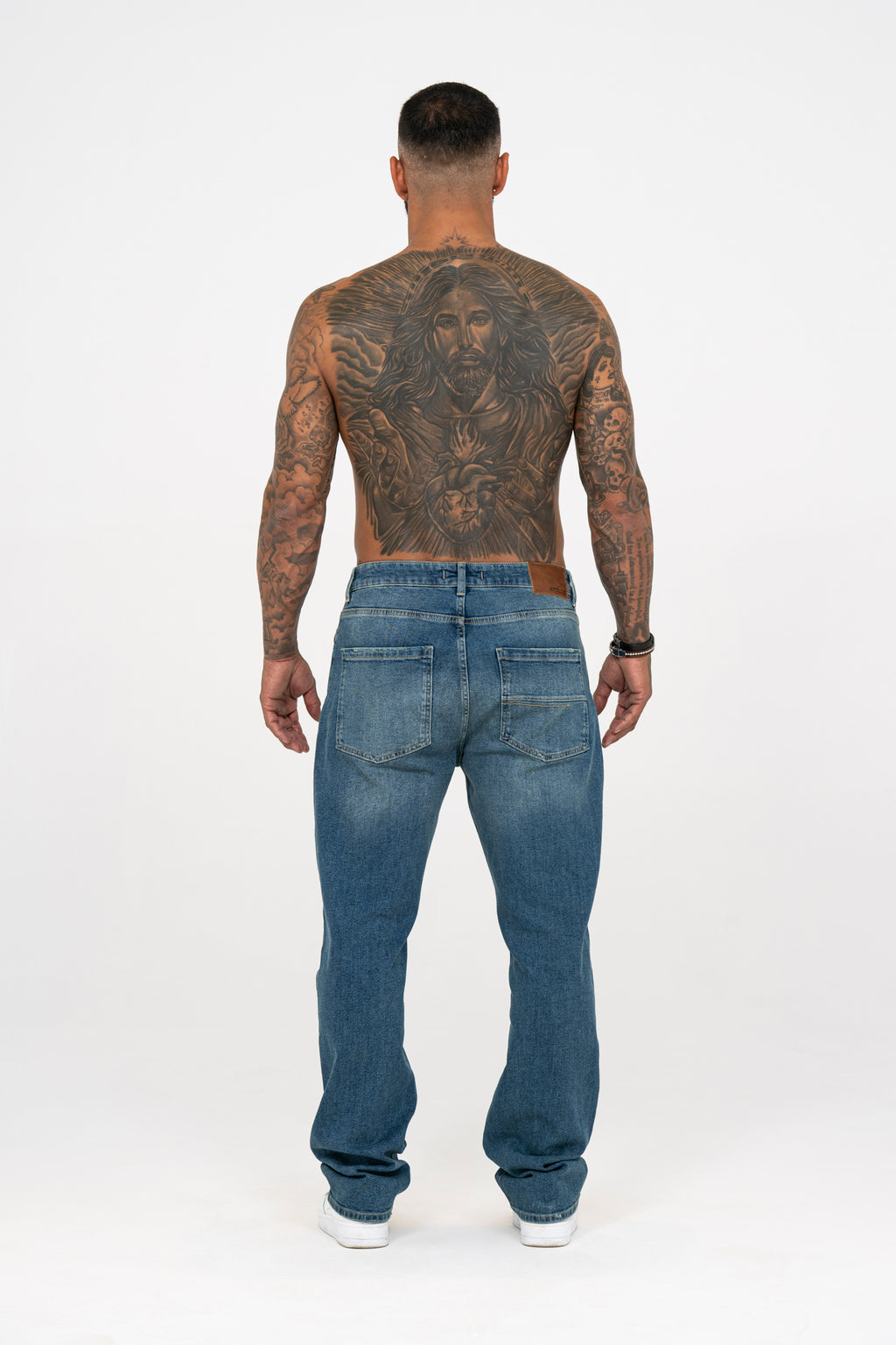 Relaxed Fit Jeans Washed Stone Blue - Emolos