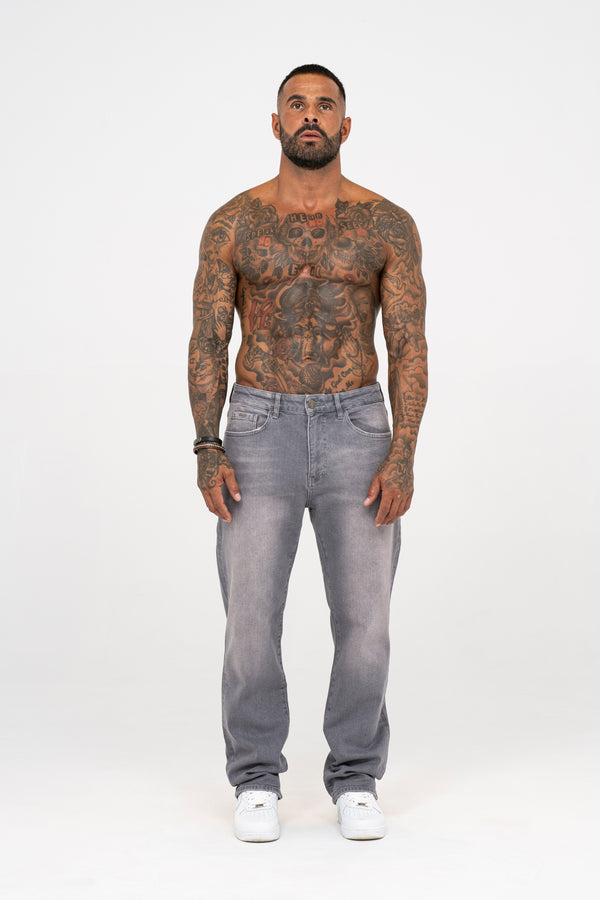 Relaxed Fit Jeans Washed Grey - Emolos