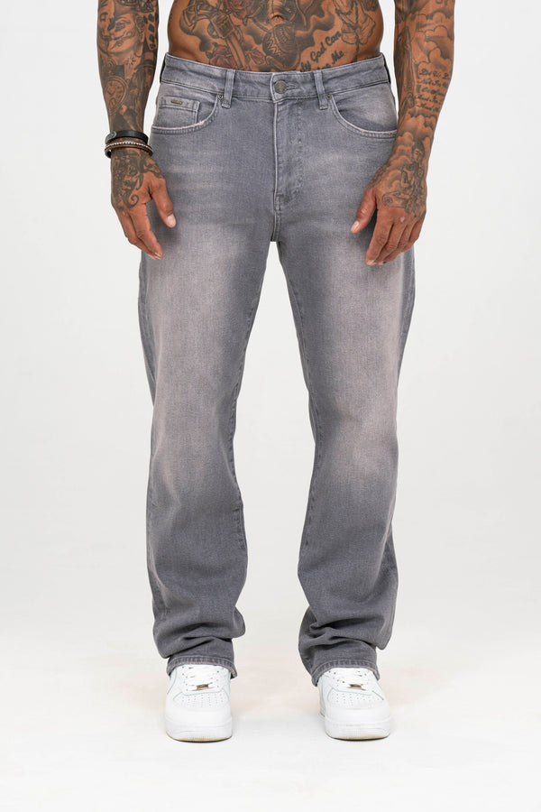 Relaxed Fit Jeans Washed Grey - Emolos