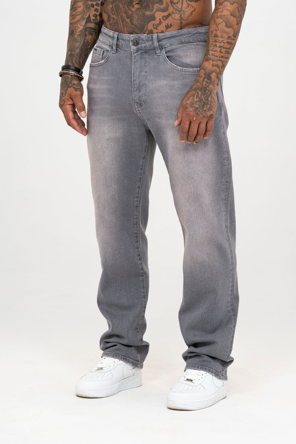 Relaxed Fit Jeans Washed Grey - Emolos