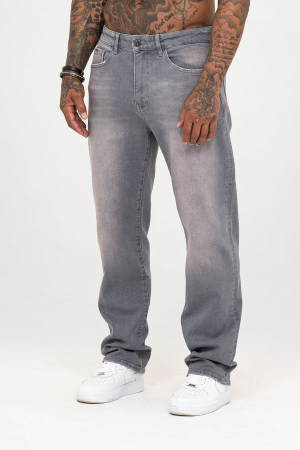 Relaxed Fit Jeans Washed Grey - Emolos