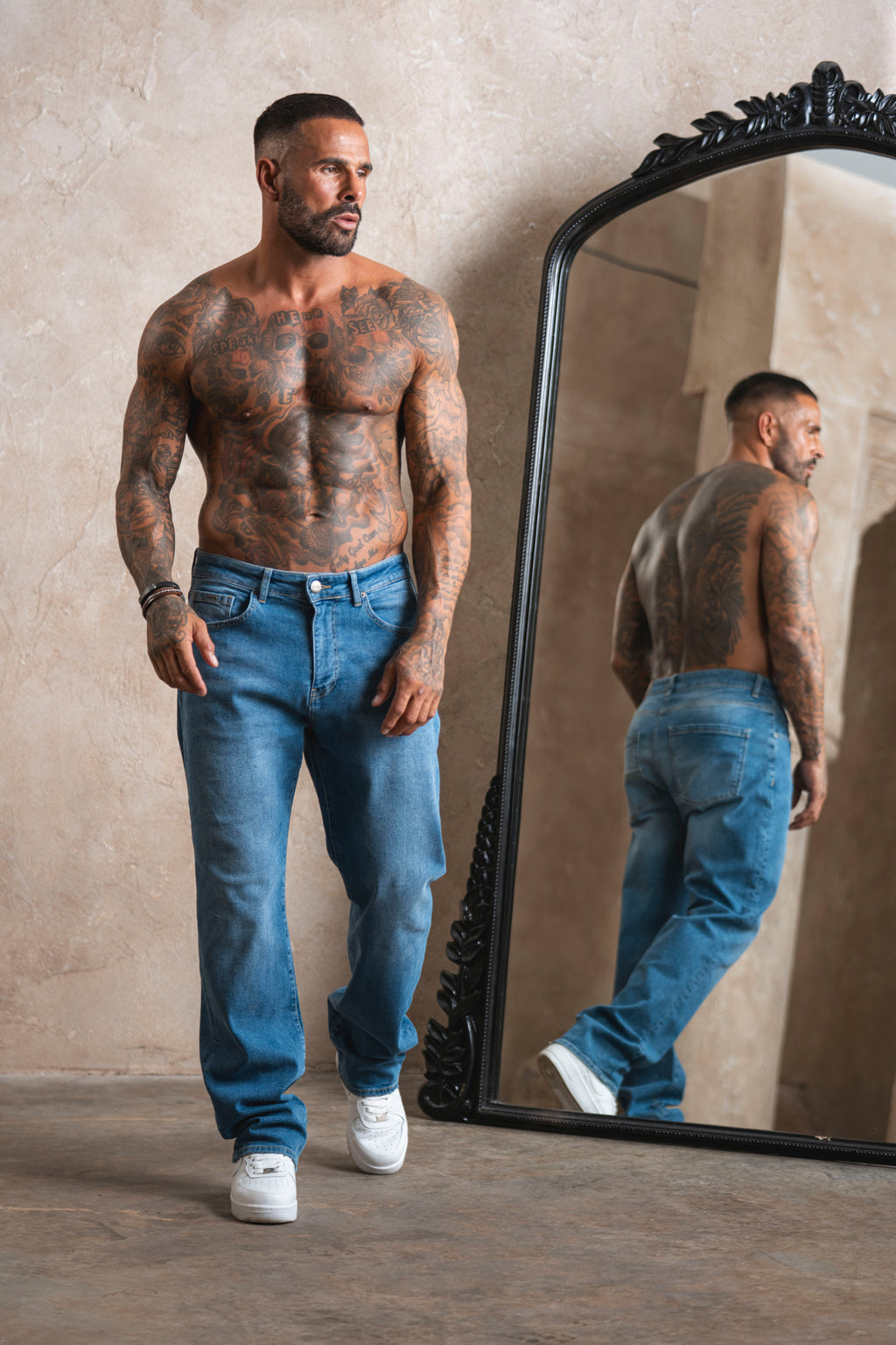 Relaxed Fit Jeans Washed Light Blue - Emolos