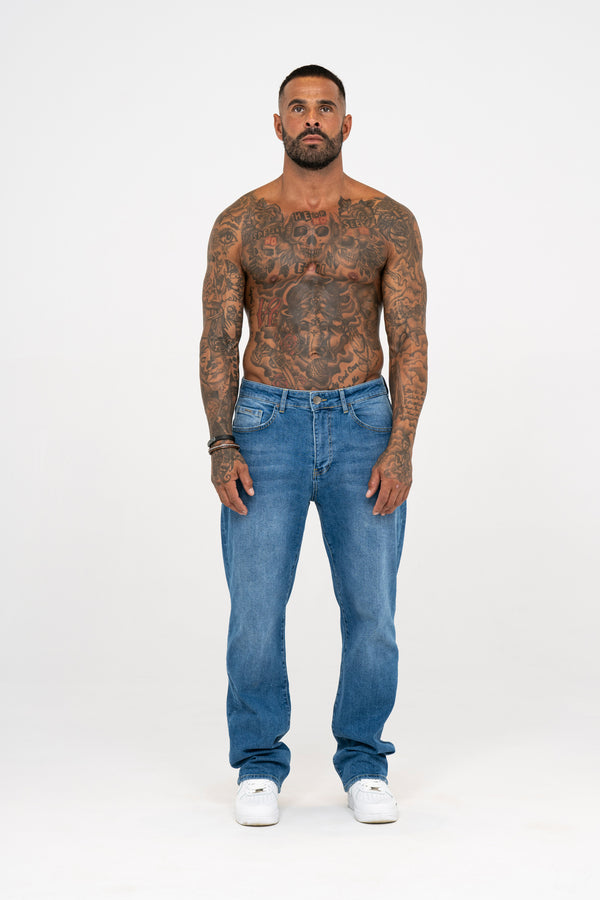 Relaxed Fit Jeans Washed Light Blue - Emolos
