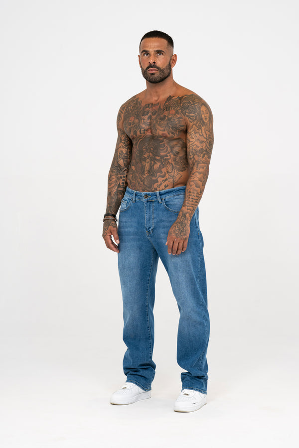 Relaxed Fit Jeans Washed Light Blue - Emolos