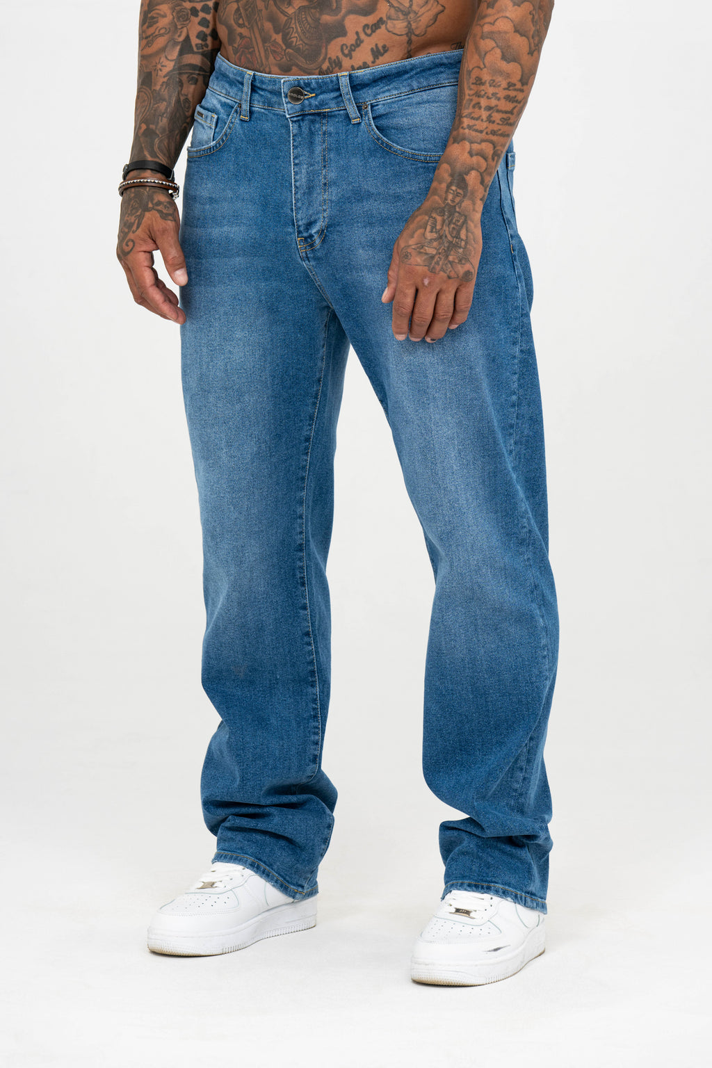 Relaxed Fit Jeans Washed Light Blue - Emolos