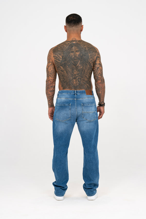 Relaxed Fit Jeans Washed Light Blue - Emolos