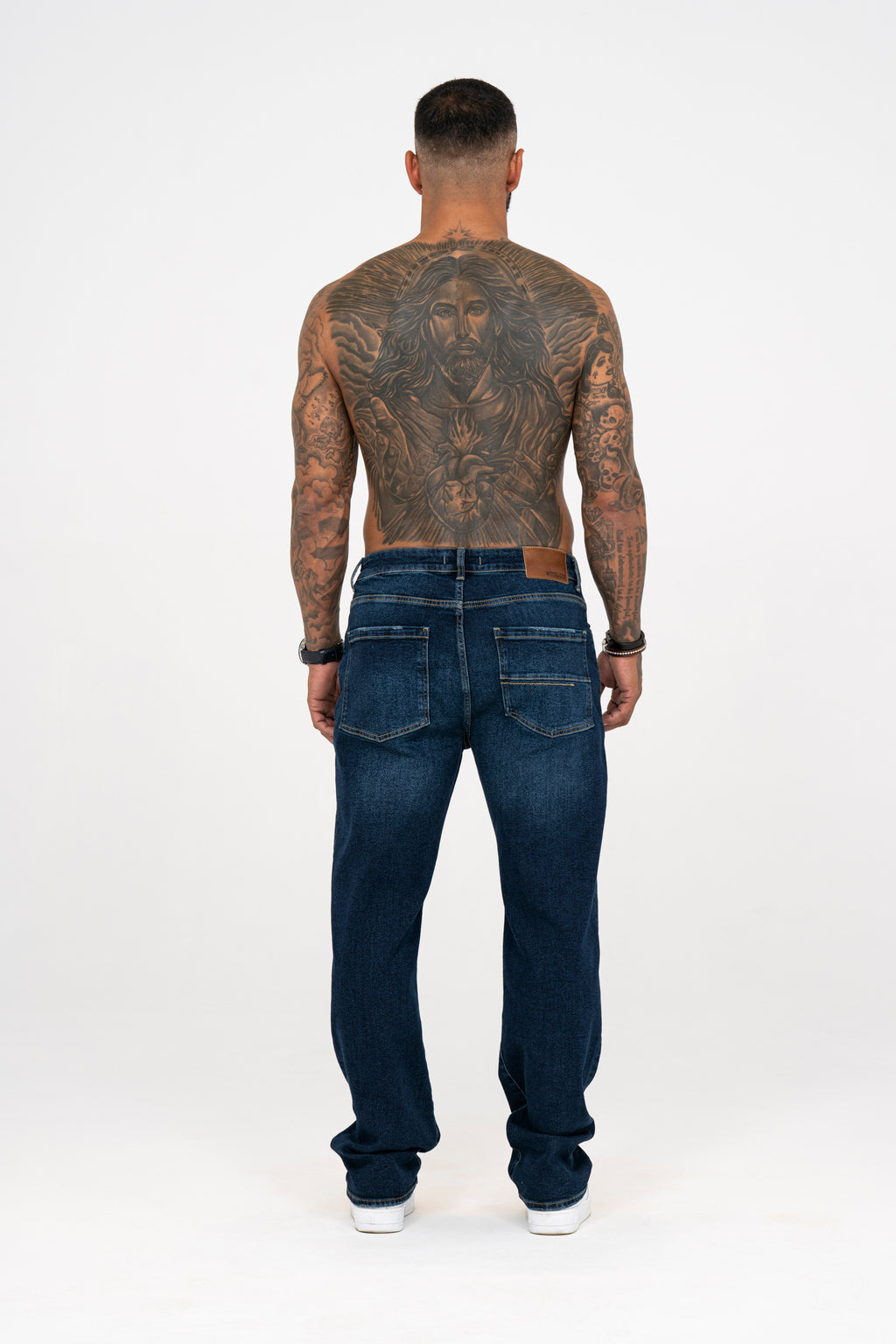 Relaxed Fit Jeans Washed Dark Blue - Emolos