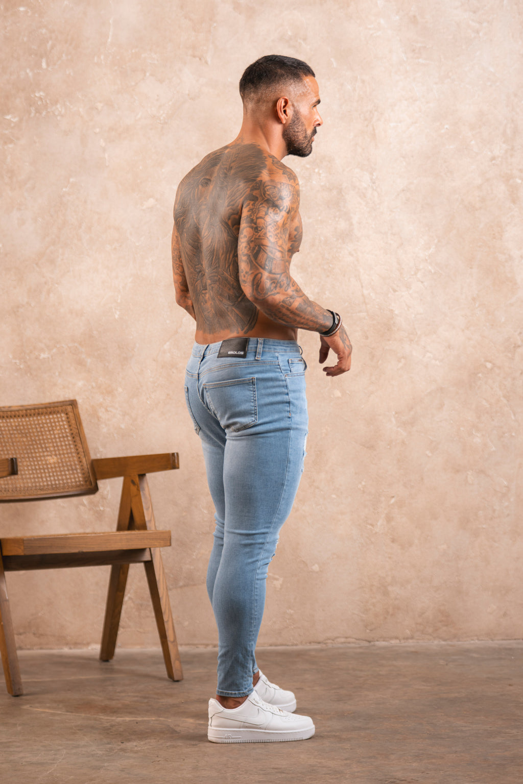 Spray on Jeans Light Blue Ripped - Emolos