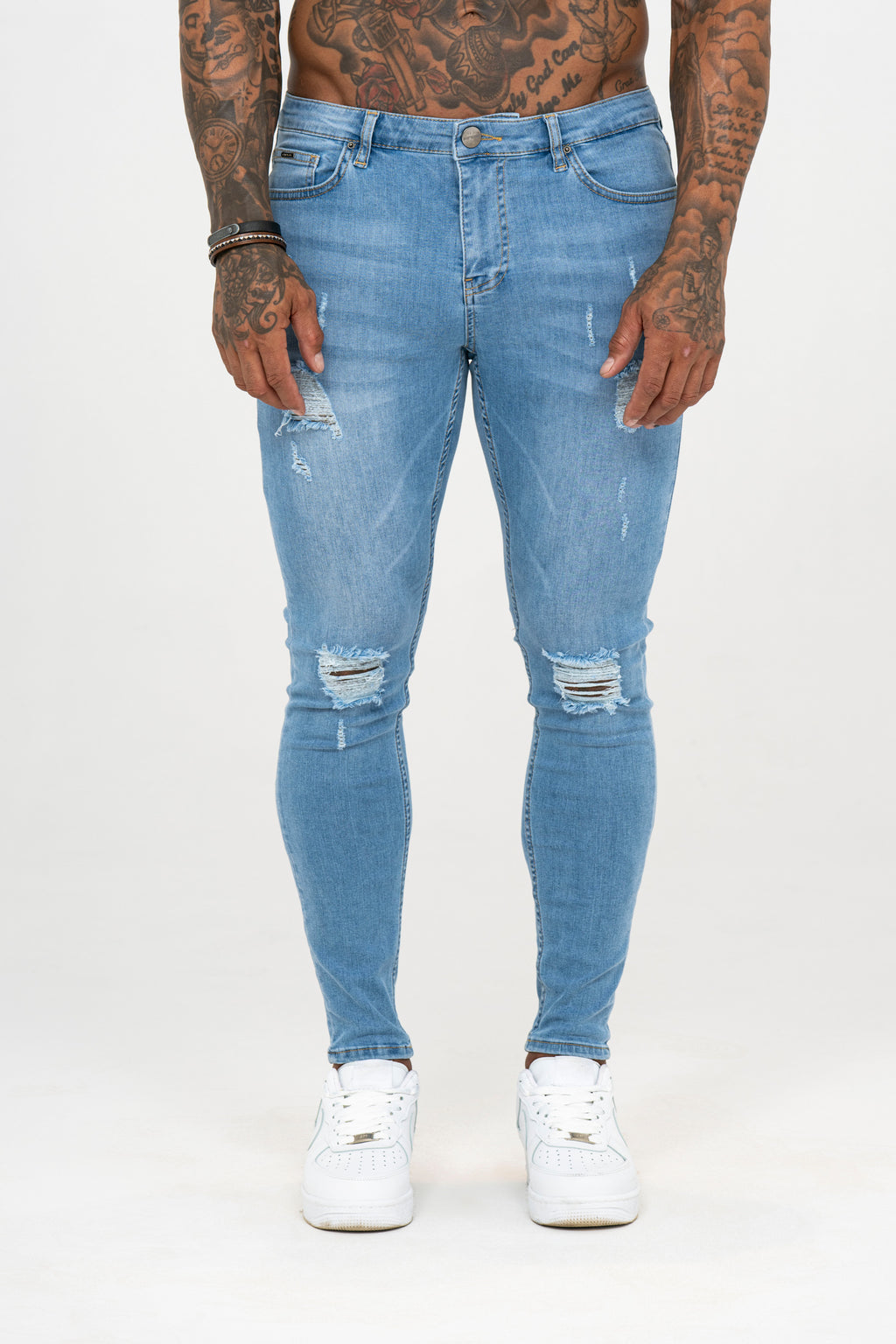 Spray on Jeans Light Blue Ripped - Emolos
