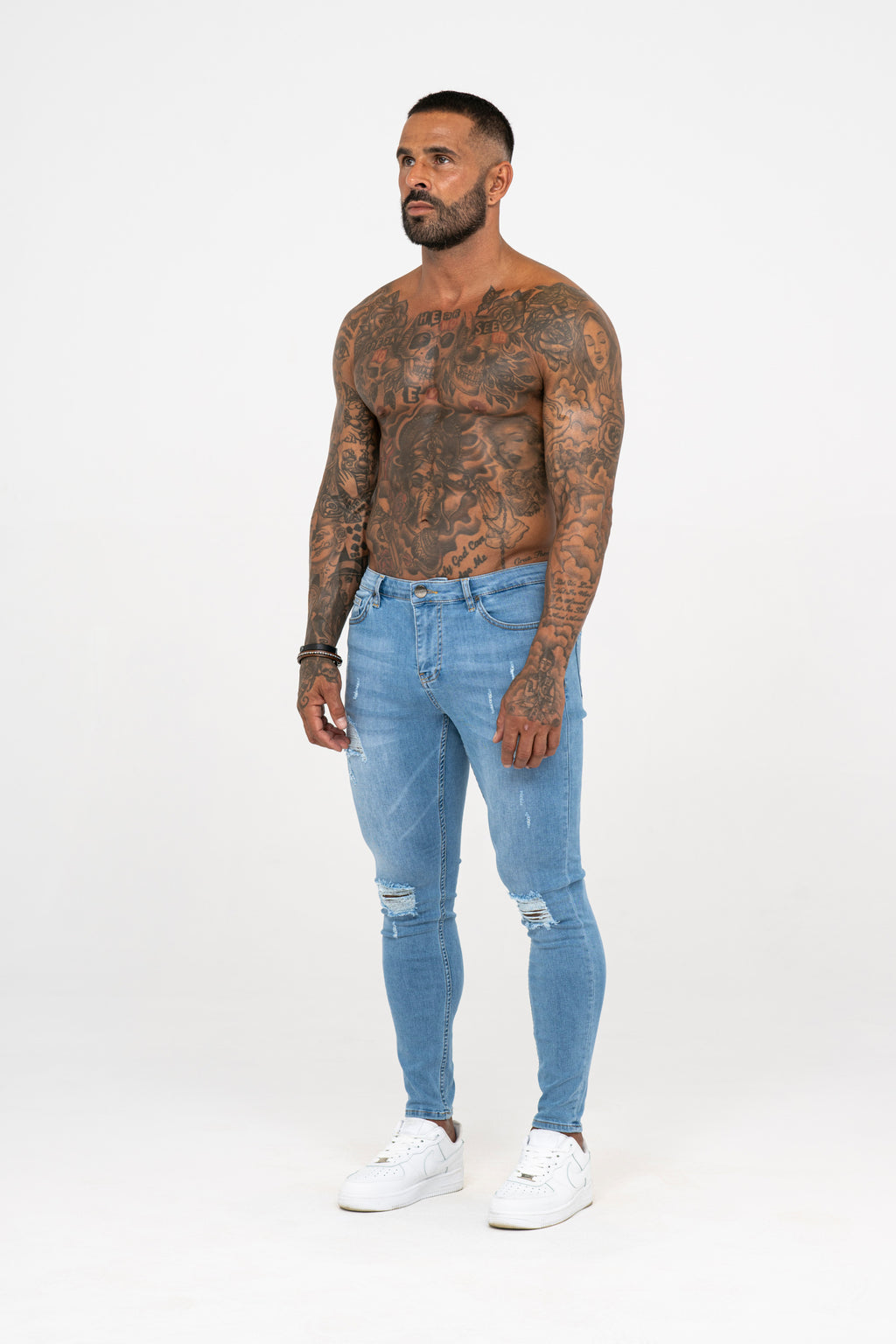 Spray on Jeans Light Blue Ripped - Emolos
