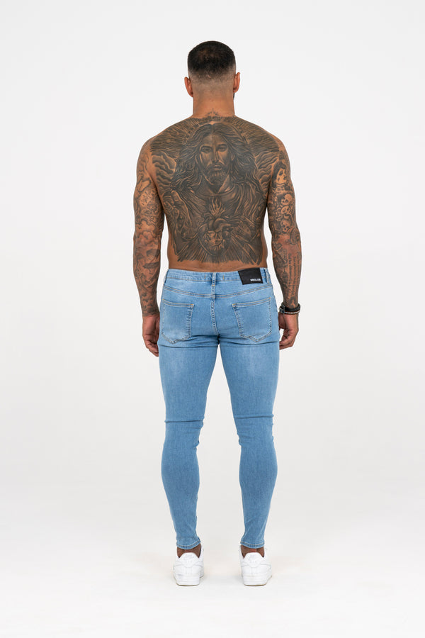 Spray on Jeans Light Blue Ripped - Emolos
