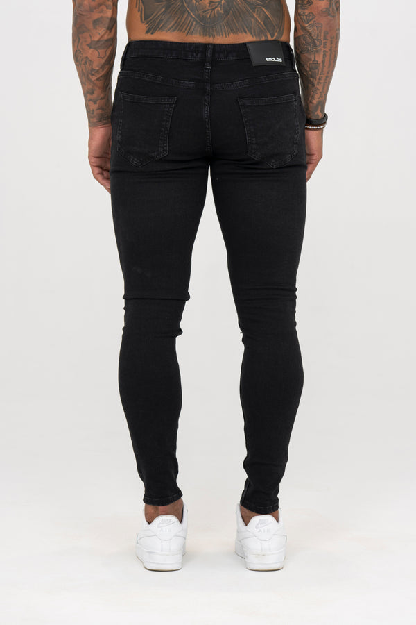 Spray on Jeans Black Ripped