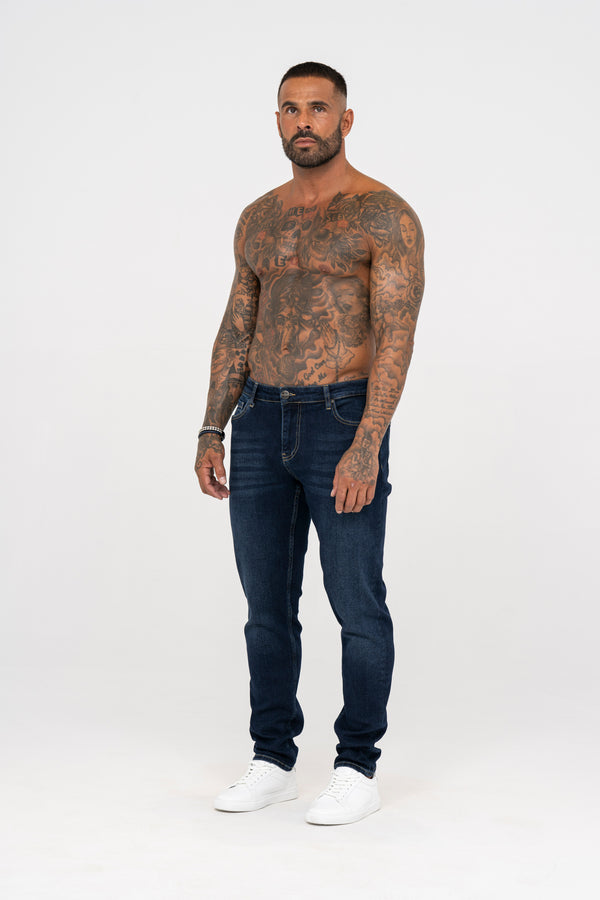 Slim Fit Jeans Washed -  Dark Blue - Emolos