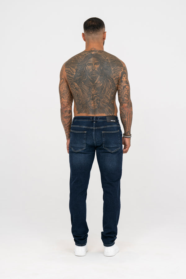 Slim Fit Jeans Washed -  Dark Blue - Emolos