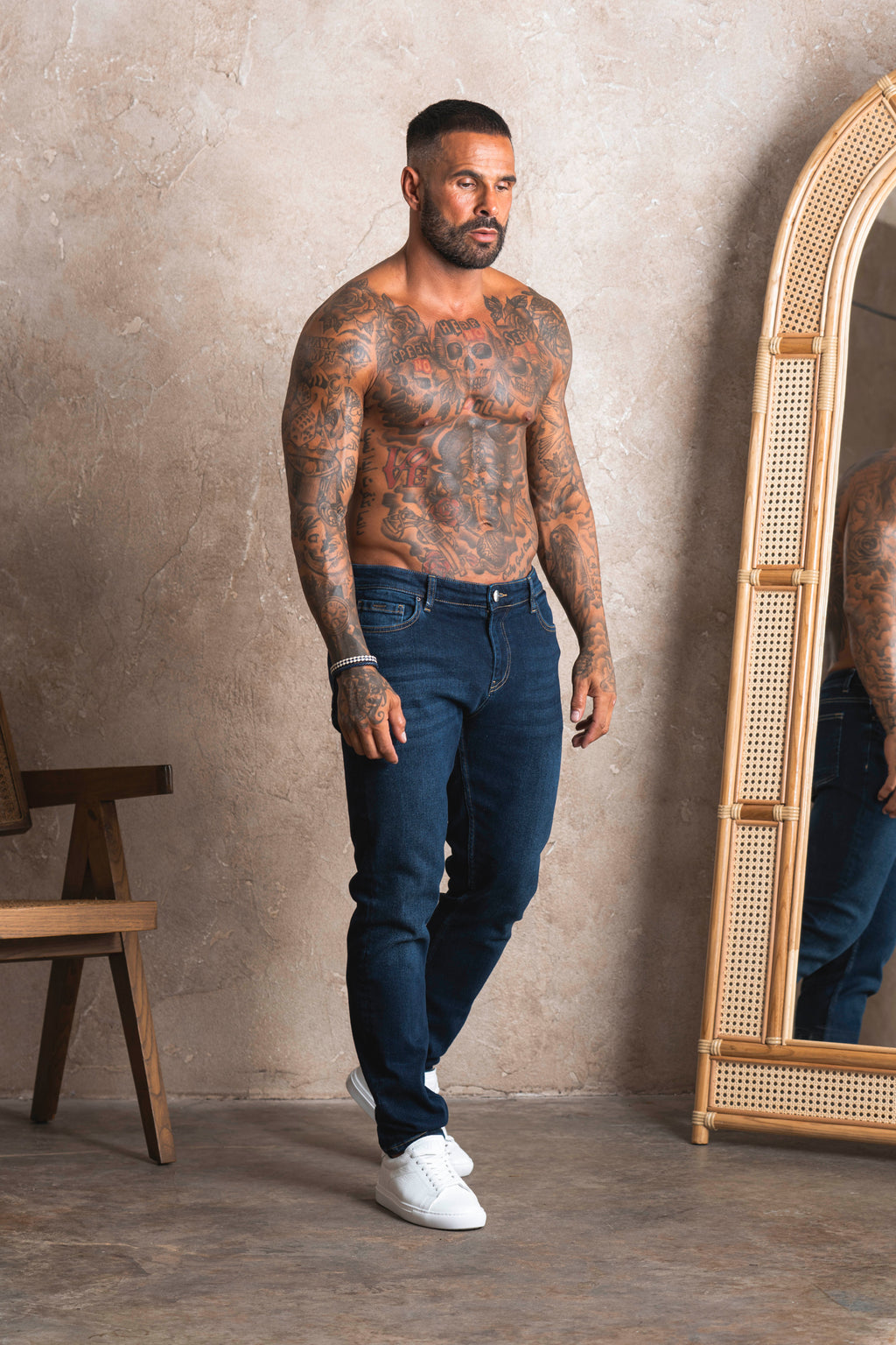 Slim Fit Jeans Washed -  Dark Blue - Emolos