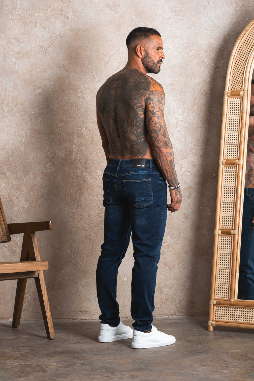 Slim Fit Jeans Washed -  Dark Blue - Emolos