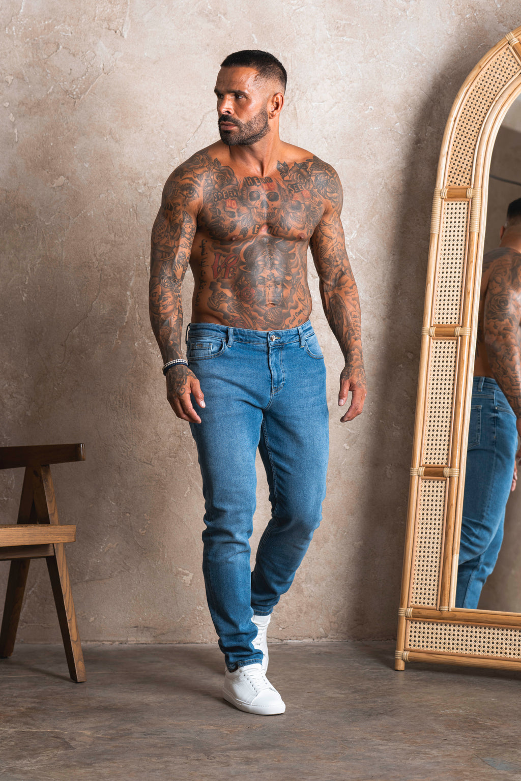 Slim Fit Jeans Washed -  Light Blue - Emolos