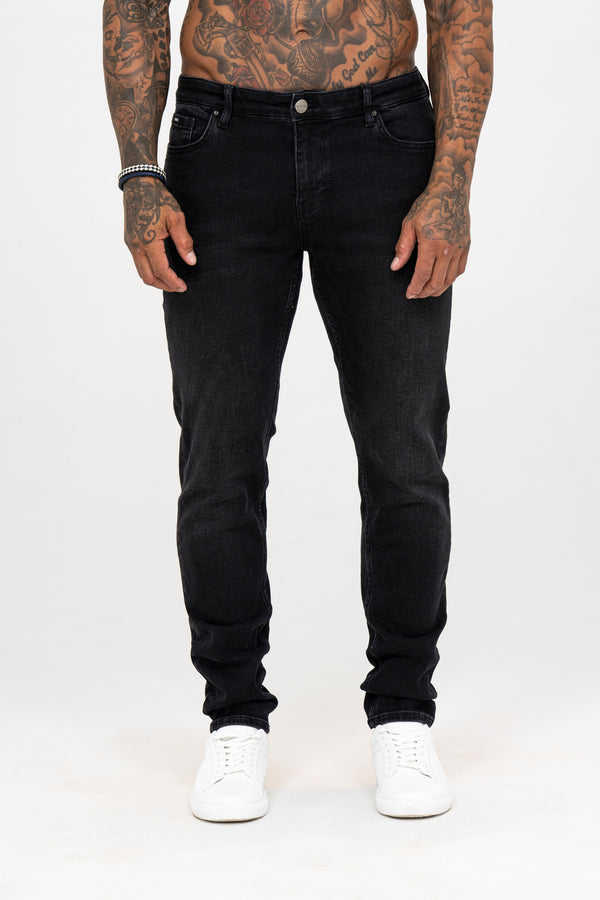 Slim Fit Jeans Washed - Grey - Emolos