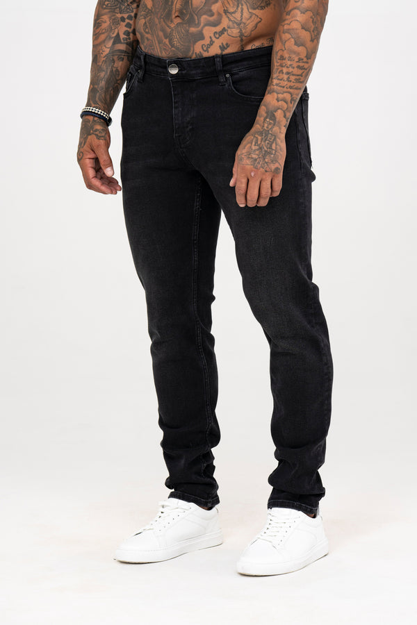 Slim Fit Jeans Washed - Grey - Emolos